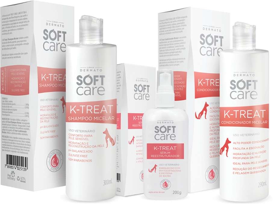 Kit Soft Care Shampoo, Condicionador e Sérum Reestruturador K-Treat - Kit