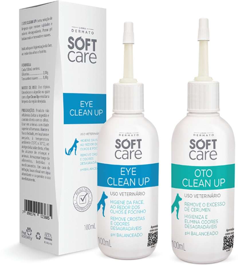 Kit Soft Care Solução de Limpeza Eye Clean Up e Limpeza Auricular Oto Clean Up - Kit