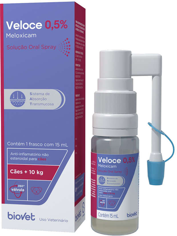 Anti-inflamatório Biovet Veloce Spray Oral para Cães - 15 mL