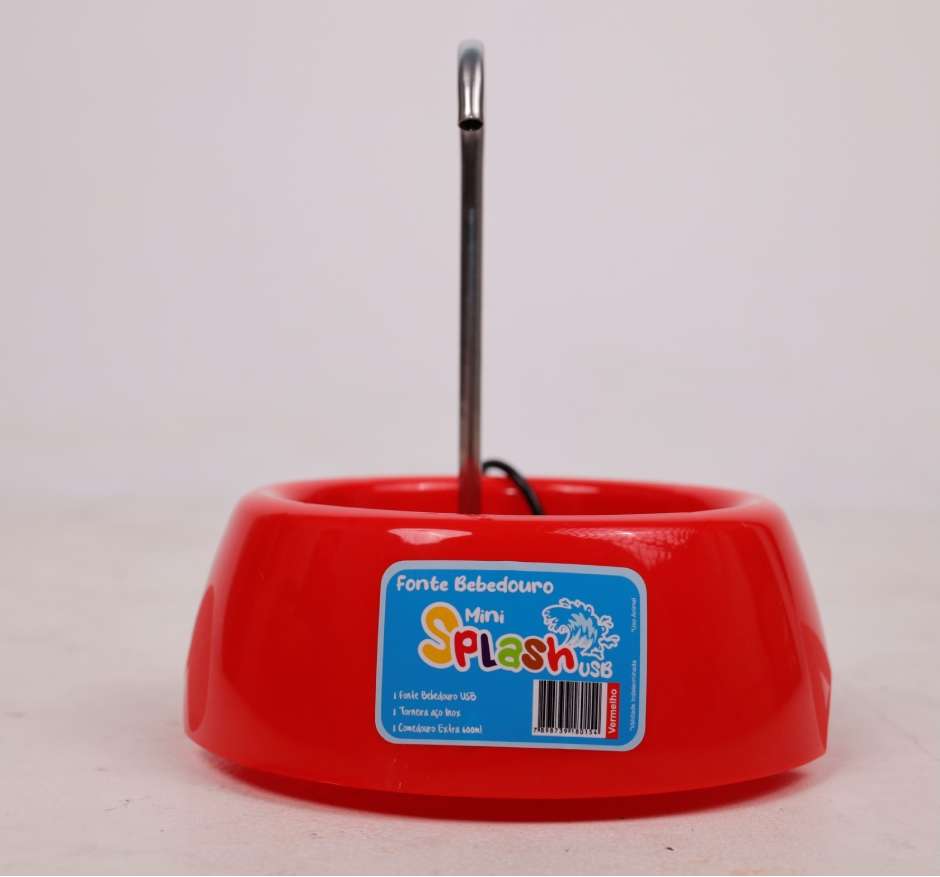 Fonte Splash Mini USB e Comedouro Vermelho - Tam. Único