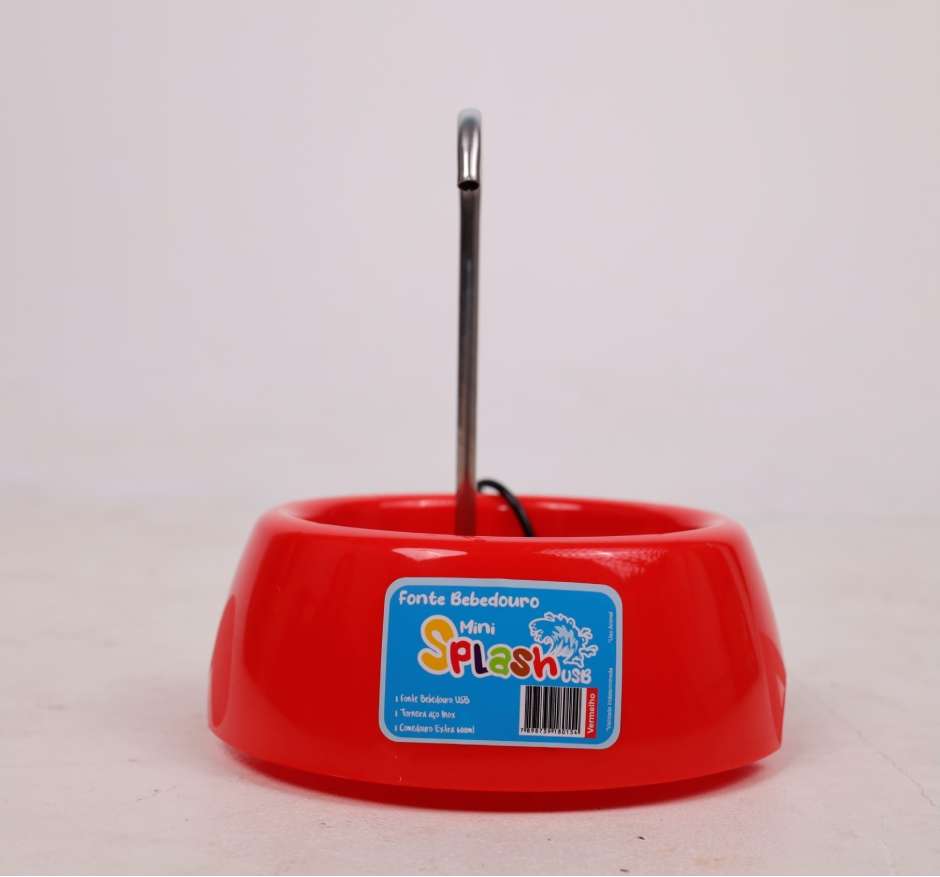 Fonte Splash Mini USB e Comedouro Vermelho - Tam. Único