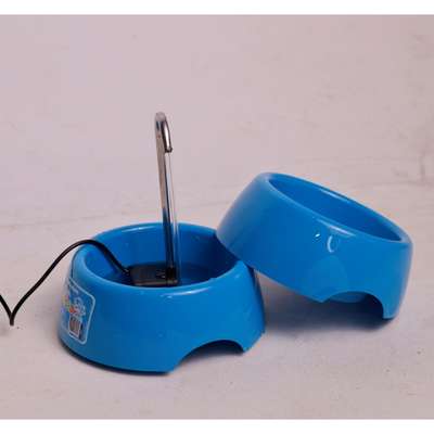 Fonte Splash Mini USB e Comedouro Azul