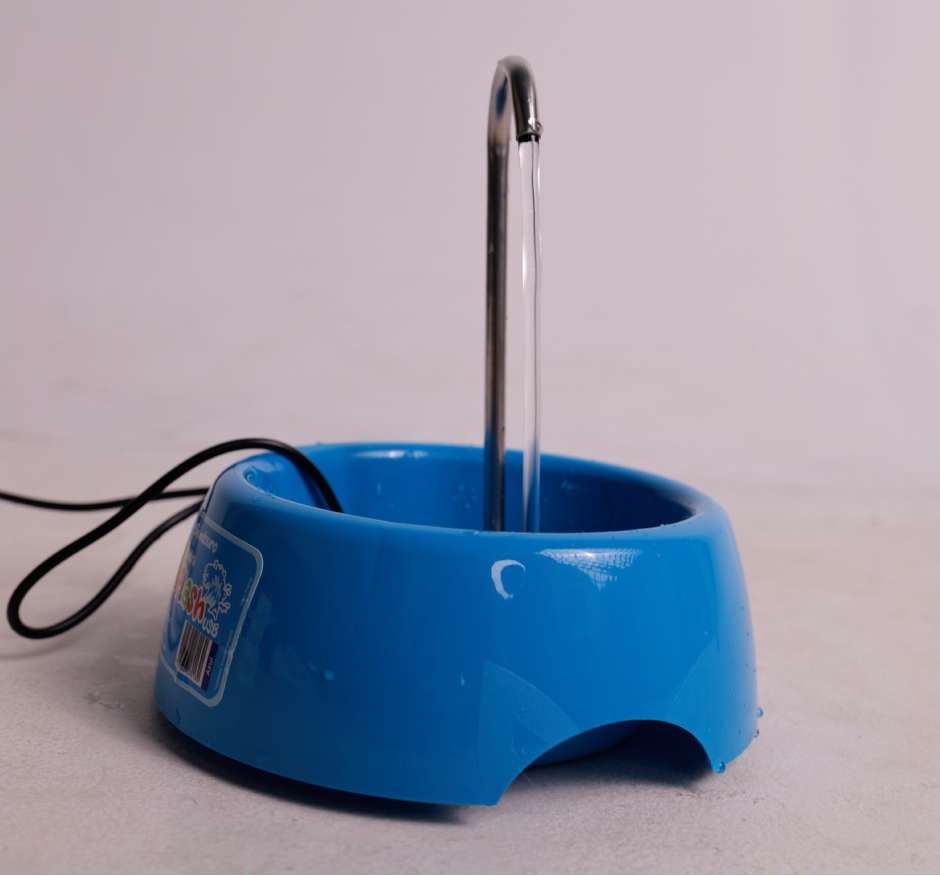 Fonte Splash Mini USB e Comedouro Azul - Tam. Único