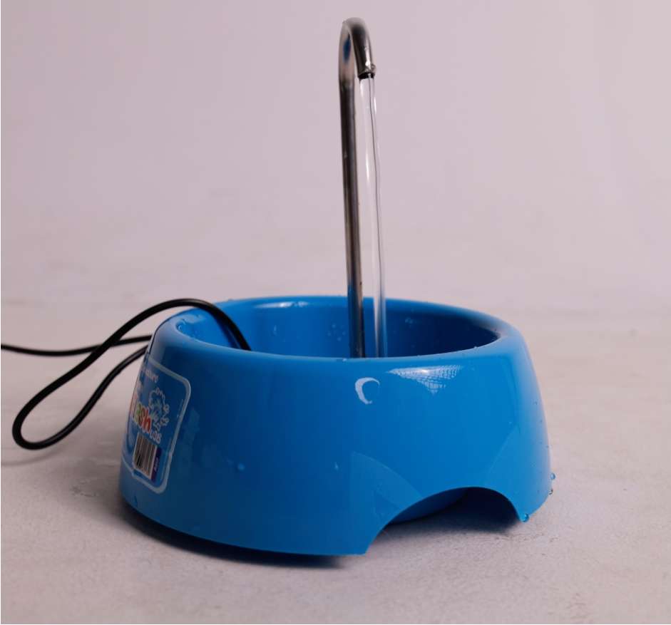 Fonte Splash Mini USB e Comedouro Azul - Tam. Único