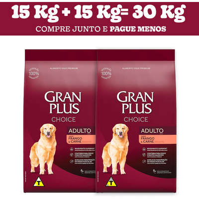 Ração GranPlus Choice Frango e Carne para Cães Adultos
