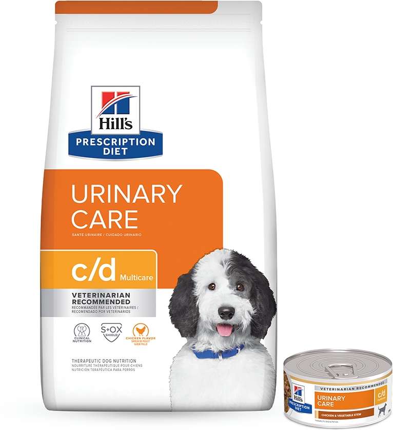 Kit Hill's Prescription Diet Ração Seca e Úmida c/d Urinary Care para Cães Adultos - 7,98Kg + 156 g