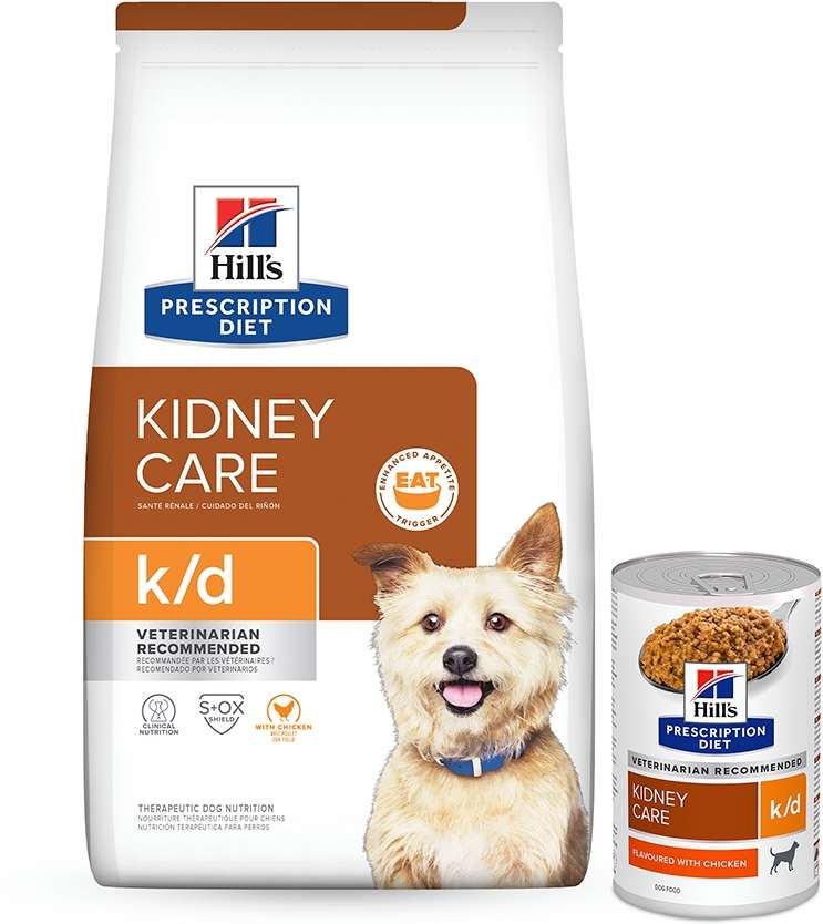 Kit Hill's Prescription Diet Ração Seca e Úmida k/d Kidney Care para Cães Adultos - 3,8Kg + 370 g