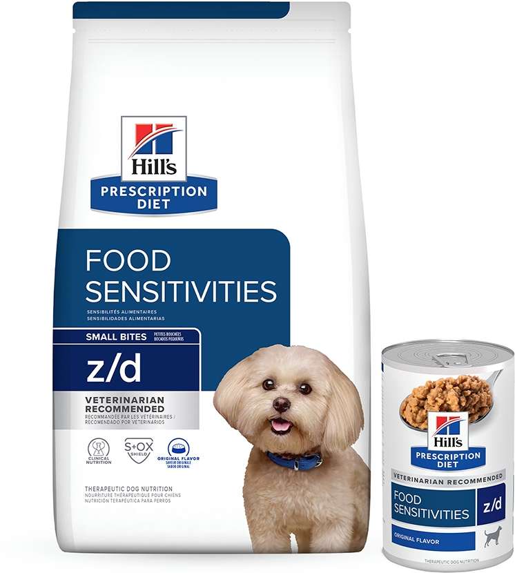 Kit Hill's Prescription Diet Ração Seca e Úmida z/d Food Sensitivities para Cães Adultos Porte Pequeno - 3,17Kg + 370 g
