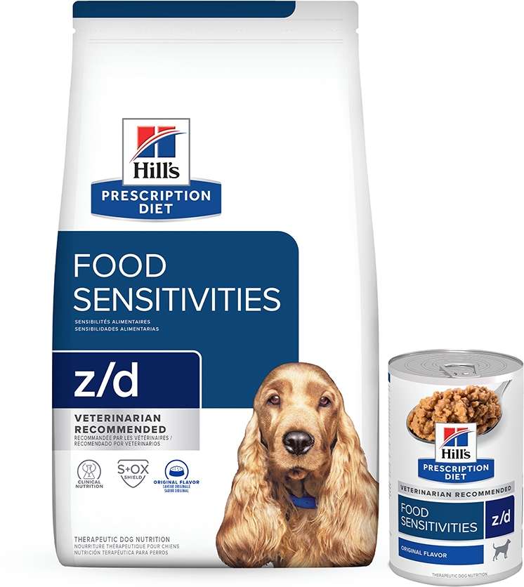 Kit Hill's Prescription Diet Ração Seca e Úmida z/d Food Sensitivities para Cães Adultos - 3,6Kg + 370 g