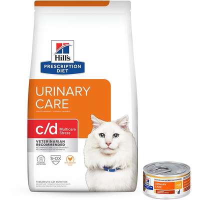 Kit Hill's Prescription Diet Ração Seca e Úmida c/d Stress Urinary Care para Gatos Adultos