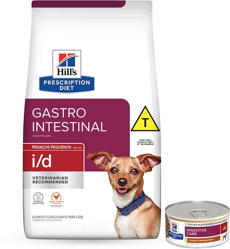 Kit Hill's Prescription Diet Ração Seca e Úmida i/d Digestive Care para Cães Adultos Porte Pequeno - 2Kg + 156 g