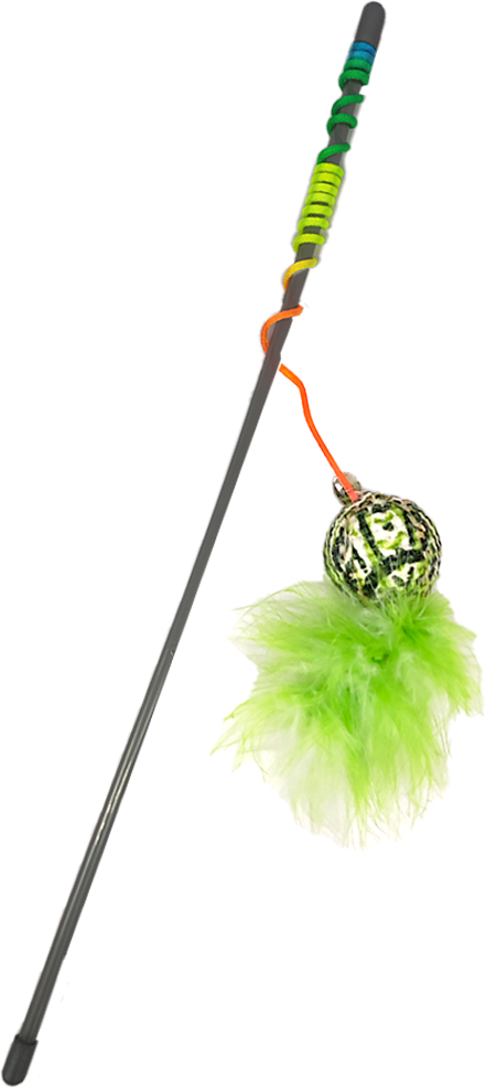 Brinquedo Kroco Varinha com Penas Verde para Gatos - Tam. Único
