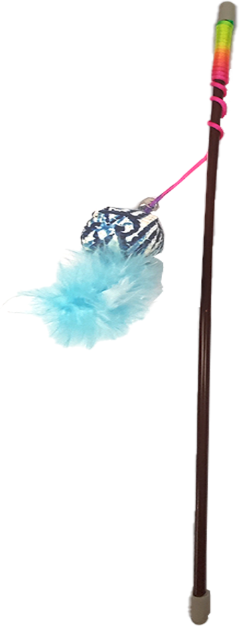 Brinquedo Kroco Varinha com Penas Azul para Gatos - Tam. Único