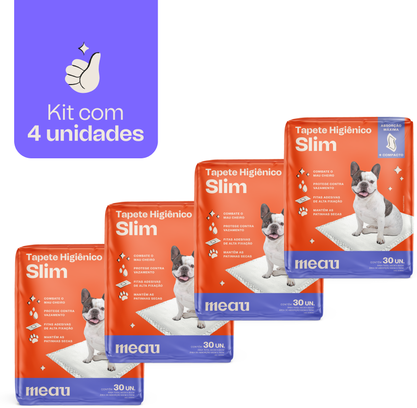 Tapete Higiênico Meau Slim para Cães - 120 Unidades (4 Pacotes)