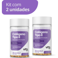 Suplemento Vitz Pet Colágeno II Sabor Carne 830 mg para Cães e Gatos - 60 Cápsulas (2 Unidades)