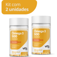 Suplemento Vitz Pet Ômega 3 500 Sabor Carne 900 mg para Cães e Gatos - 60 Cápsulas (2 Unidades)