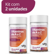 Suplemento Vitz Pet Vitaminas de A a Z Sabor Carne 1500 mg para Cães e Gatos - 60 Cápsulas (2 Unidades)