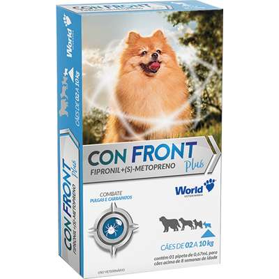 Antipulgas e Carrapatos World Veterinária ConFront Plus para Cães de 2 a 10 Kg