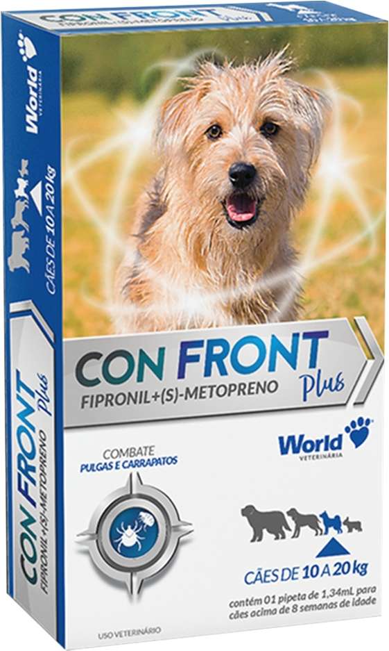 Antipulgas e Carrapatos ConFront Plus 134 mg para Cães de 10 a 20Kg - 1 Pipeta