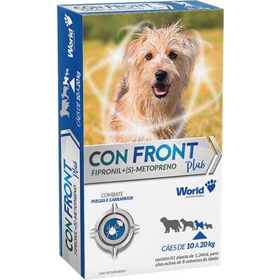 Antipulgas e Carrapatos World Veterinária ConFront Plus para Cães de 10 a 20 Kg