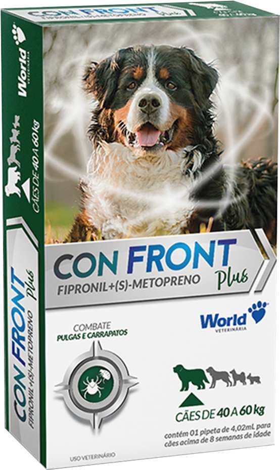 Antipulgas e Carrapatos ConFront Plus 402 mg para Cães de 40 a 60Kg - 1 Pipeta