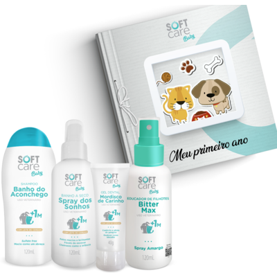 Kit Soft Care Baby Banho a Seco, Gel Dental, Shampoo, Spray Amargo e Livro - KIT