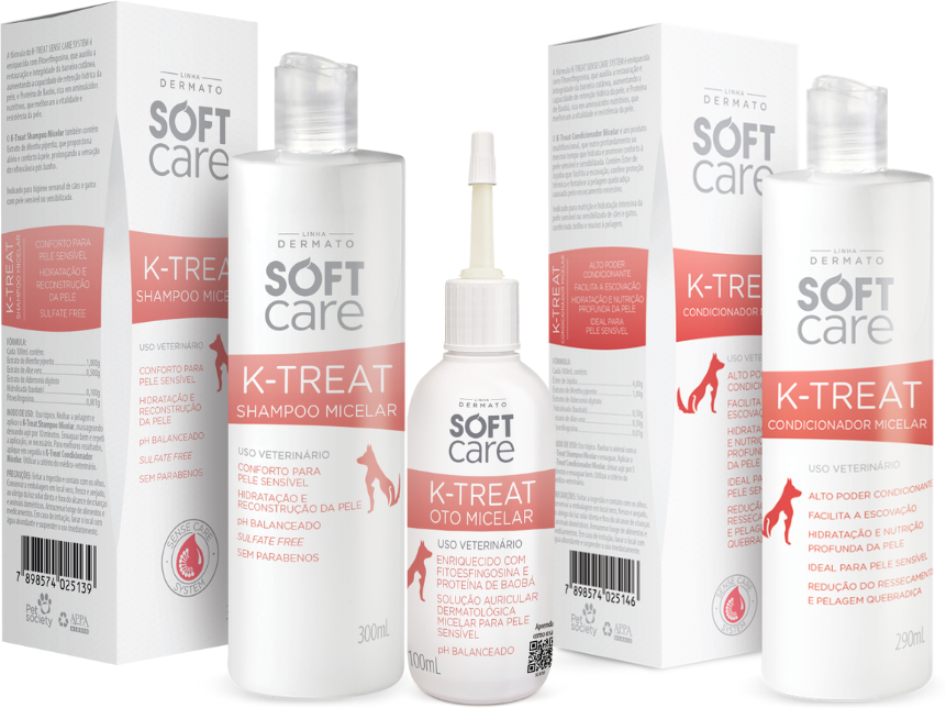 Kit Soft Care Limpador Auricular, Shampoo e Condicionador Micelar K-Treat - KIT