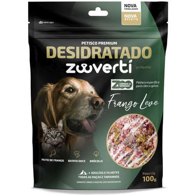 Petisco Papapets Zooverti Desidratado Frango Leve para Cães e Gatos