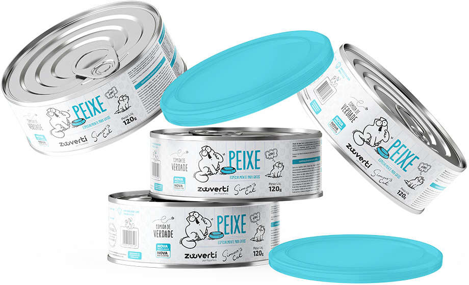 Ração Úmida Papapets Simon's Cat Peixe para Gatos - 120 g