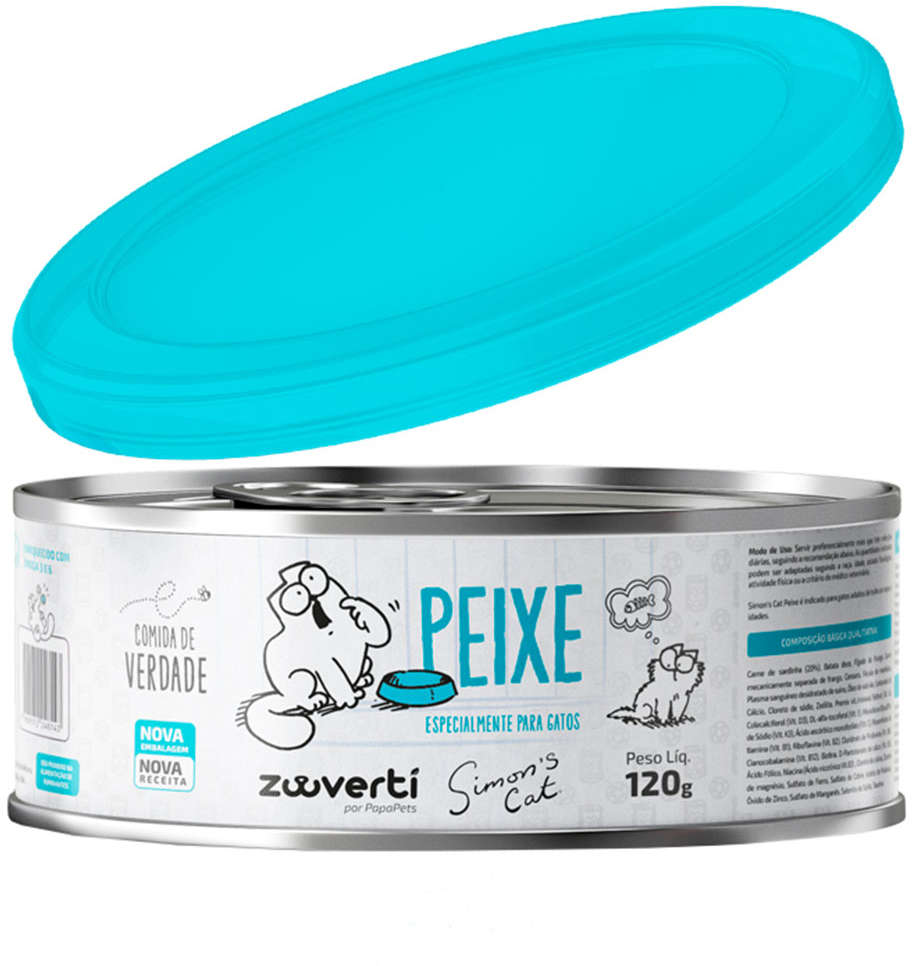 Ração Úmida Papapets Simon's Cat Peixe para Gatos - 120 g