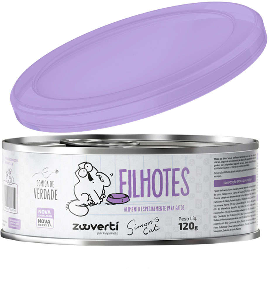 Ração Úmida Papapets Simon's Cat Filhotes para Gatos - 120 g