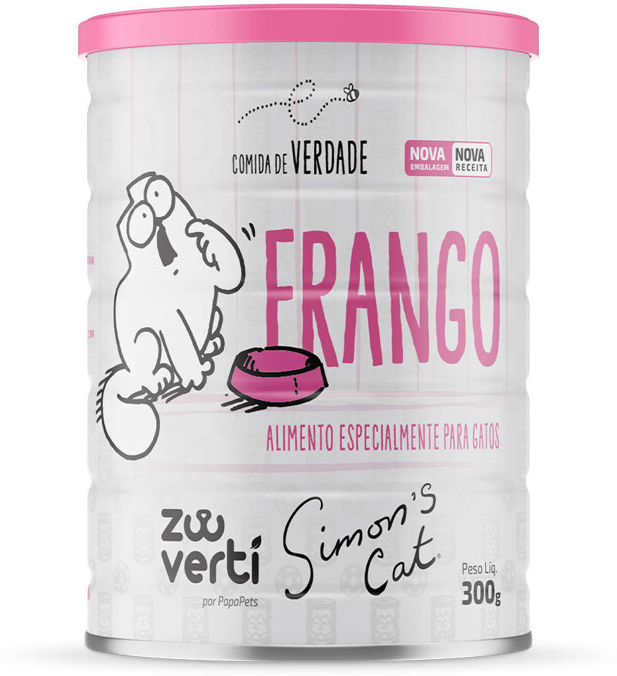 Ração Úmida Papapets Simon's Cat Frango para Gatos - 300 g