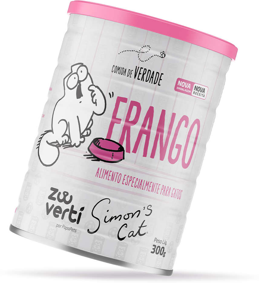 Ração Úmida Papapets Simon's Cat Frango para Gatos - 300 g