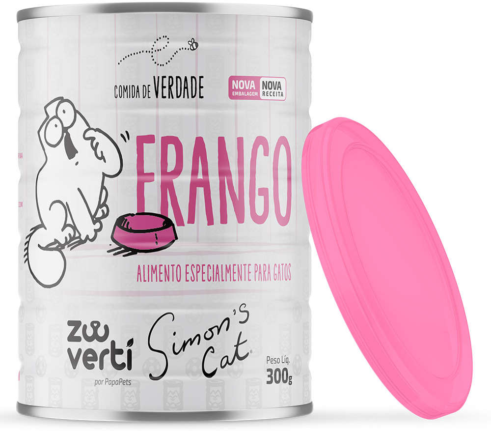 Ração Úmida Papapets Simon's Cat Frango para Gatos - 300 g