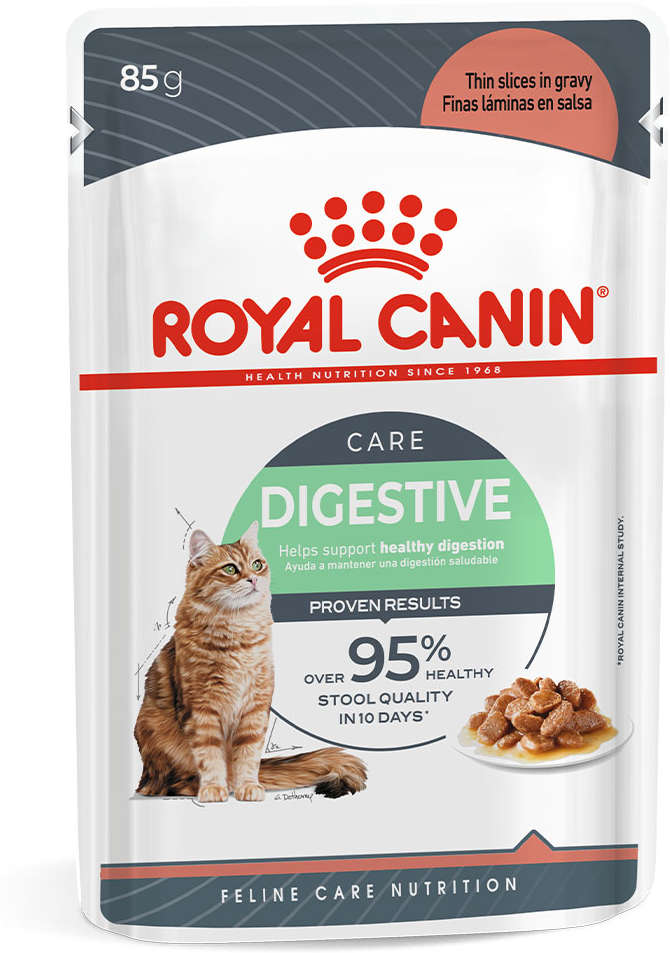 Ração Úmida Royal Canin Sachê Pedaços ao Molho Cuidado Digestivo para Gatos Adultos - 85 g