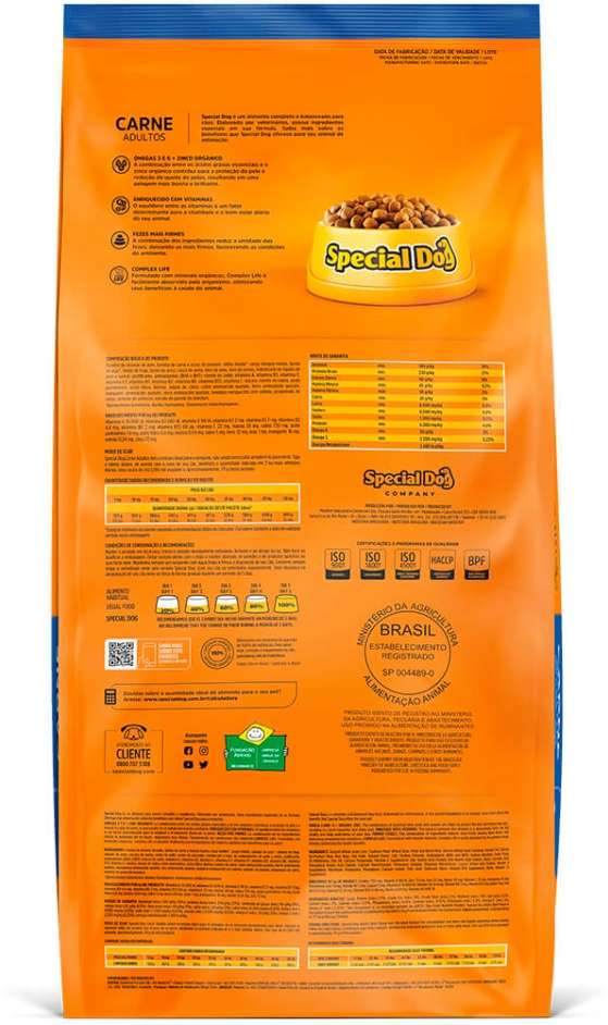 Ração Special Dog Premium Carne para Cães Adultos - 20Kg