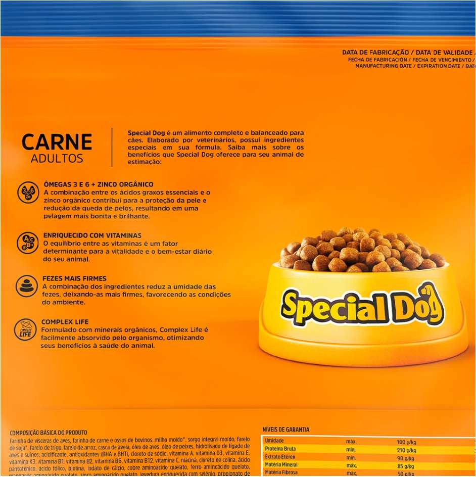 Ração Special Dog Premium Carne para Cães Adultos - 20Kg