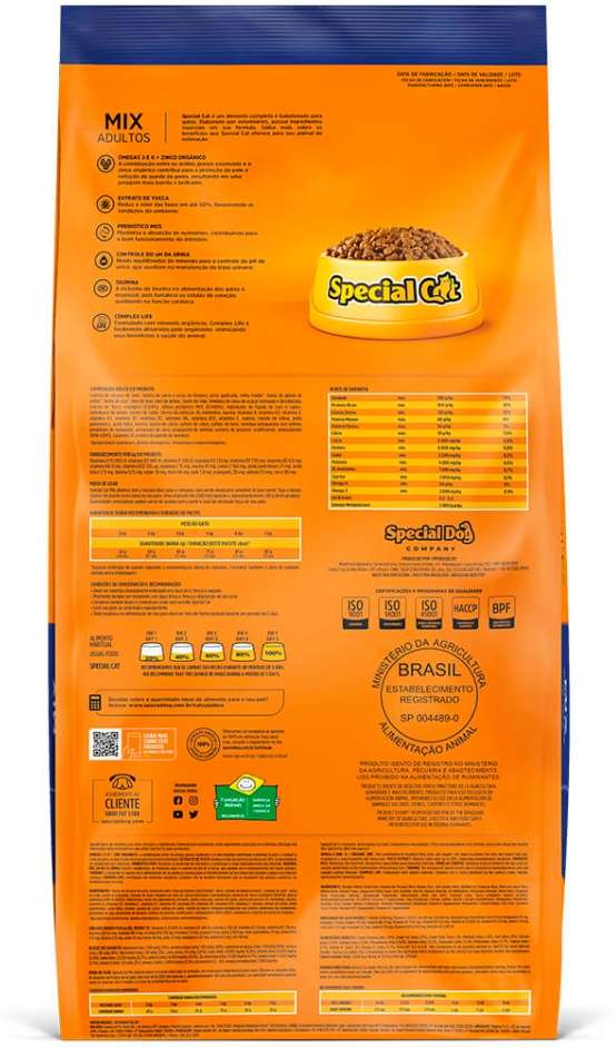 Ração Special Cat Mix Premium para Gatos Adultos - 20Kg