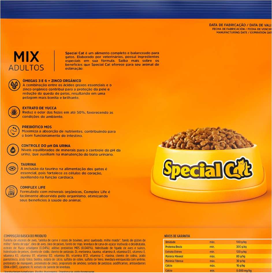 Ração Special Cat Mix Premium para Gatos Adultos - 20Kg
