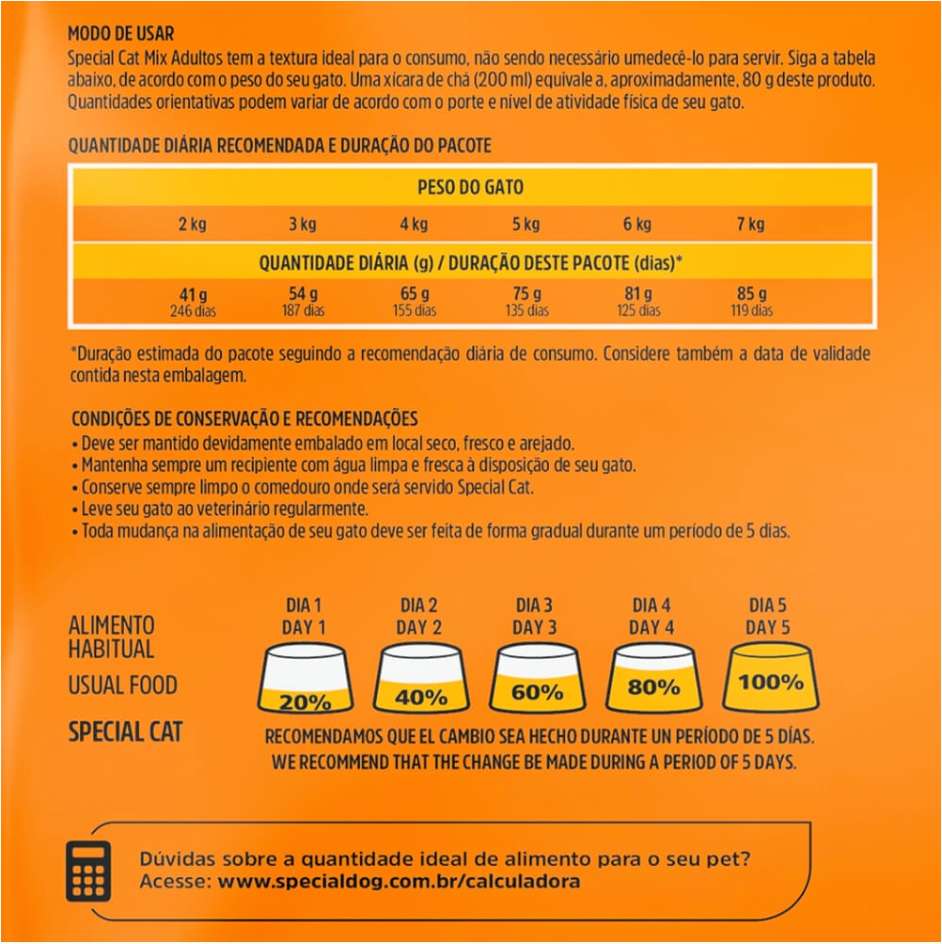 Ração Special Cat Mix Premium para Gatos Adultos - 20Kg