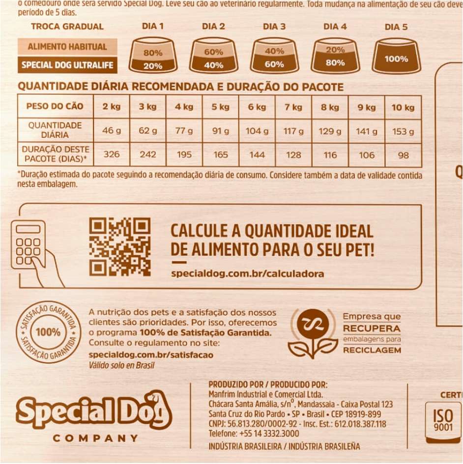 Ração Special Dog Sênior Premium para Cães Adultos de Raças Pequenas - 15Kg