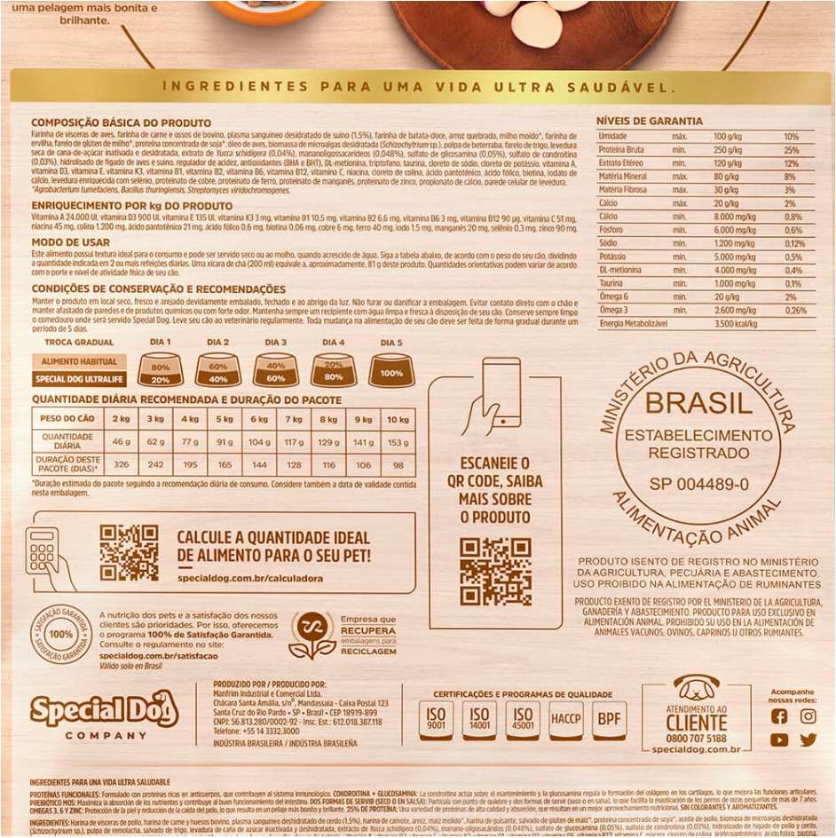 Ração Special Dog Sênior Premium para Cães Adultos de Raças Pequenas - 15Kg