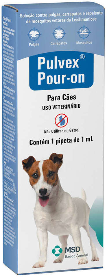 Antipulgas e Carrapatos MSD Pulvex Pour-On para Cães - 1 Pipeta