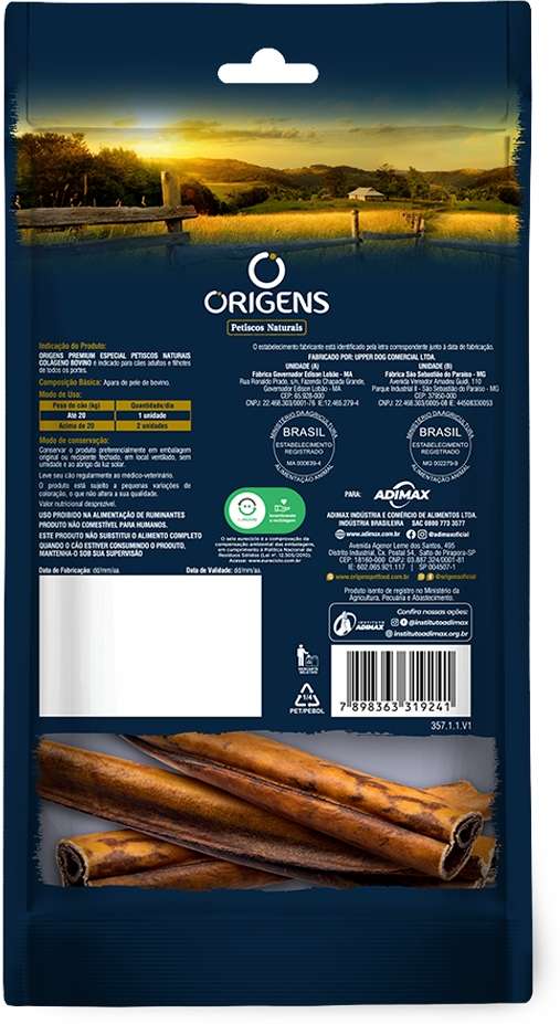 Petisco Origens para Cães Adultos Colágeno Bovino - 3 Unidades