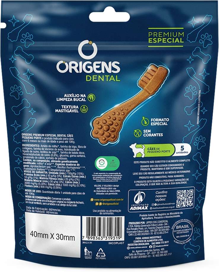 Petisco Origens para Cães Adultos Porte Pequeno Dental - 5 Unidades