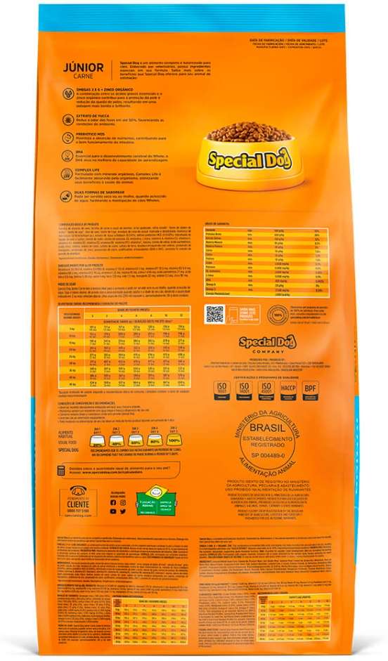 Ração Special Dog Júnior Premium Carne para Cães Filhotes - 15Kg