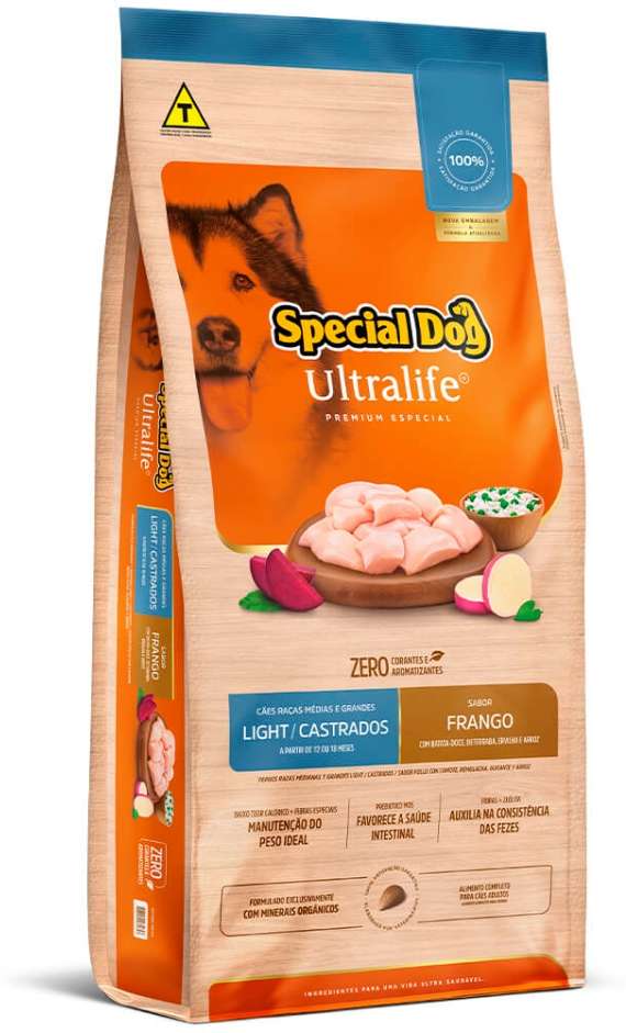Ração Special Dog Ultralife Light para Cães de Raças Médias e Grandes - 15Kg