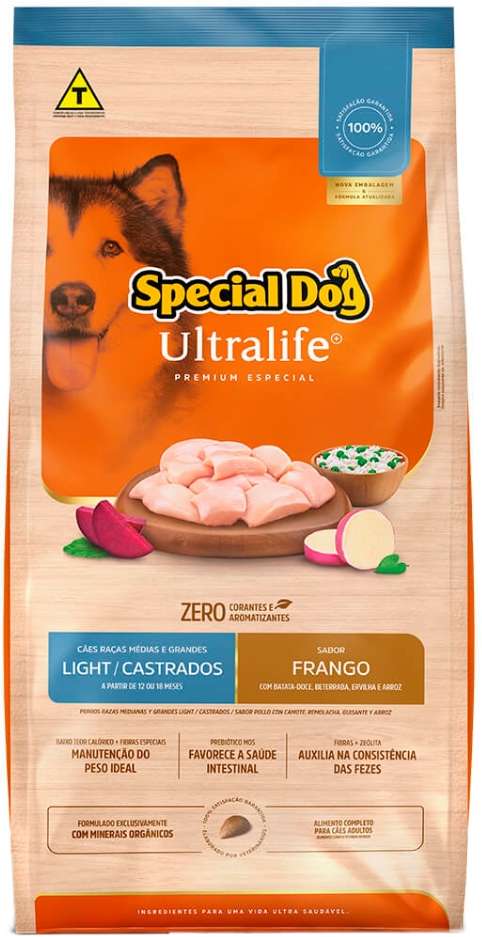Ração Special Dog Ultralife Light para Cães de Raças Médias e Grandes - 15Kg