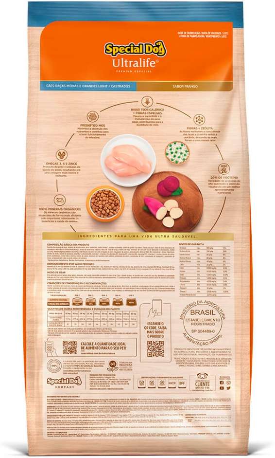 Ração Special Dog Ultralife Light para Cães de Raças Médias e Grandes - 15Kg