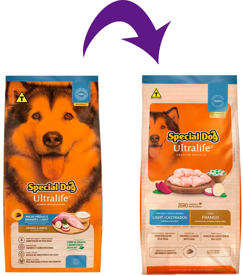 Ração Special Dog Ultralife Light para Cães de Raças Médias e Grandes - 15Kg